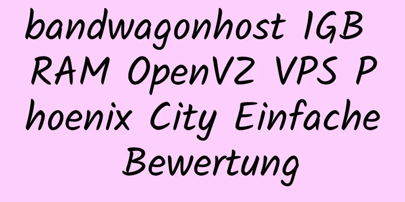 bandwagonhost 1GB RAM OpenVZ VPS Phoenix City Einfache Bewertung