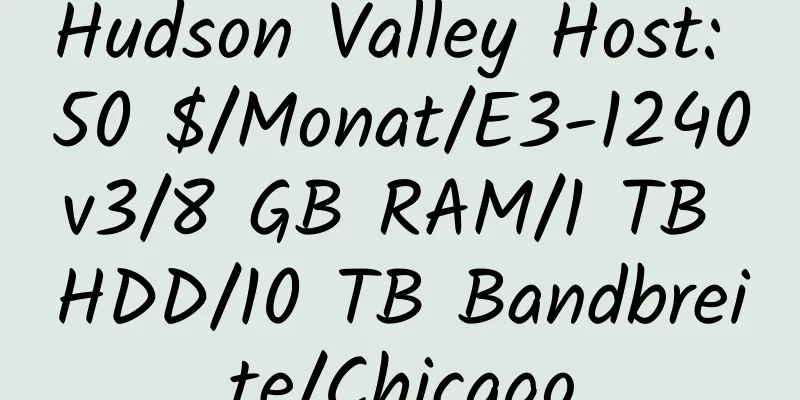 Hudson Valley Host: 50 $/Monat/E3-1240v3/8 GB RAM/1 TB HDD/10 TB Bandbreite/Chicago