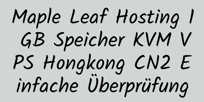 Maple Leaf Hosting 1 GB Speicher KVM VPS Hongkong CN2 Einfache Überprüfung