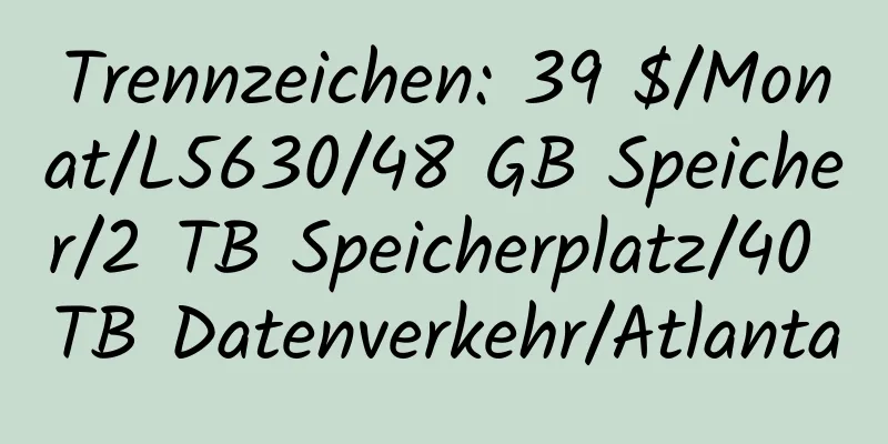 Trennzeichen: 39 $/Monat/L5630/48 GB Speicher/2 TB Speicherplatz/40 TB Datenverkehr/Atlanta