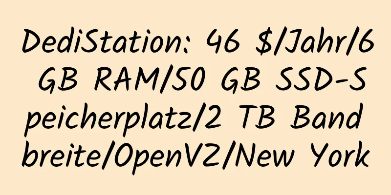 DediStation: 46 $/Jahr/6 GB RAM/50 GB SSD-Speicherplatz/2 TB Bandbreite/OpenVZ/New York