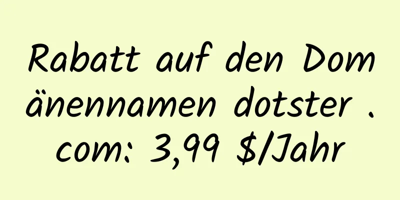 Rabatt auf den Domänennamen dotster .com: 3,99 $/Jahr