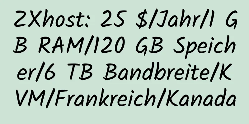 ZXhost: 25 $/Jahr/1 GB RAM/120 GB Speicher/6 TB Bandbreite/KVM/Frankreich/Kanada