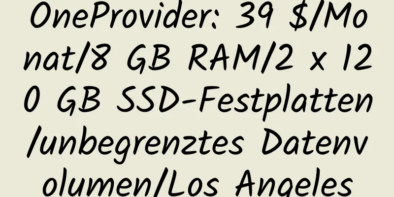 OneProvider: 39 $/Monat/8 GB RAM/2 x 120 GB SSD-Festplatten/unbegrenztes Datenvolumen/Los Angeles