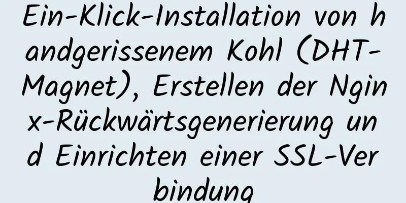 Ein-Klick-Installation von handgerissenem Kohl (DHT-Magnet), Erstellen der Nginx-Rückwärtsgenerierung und Einrichten einer SSL-Verbindung