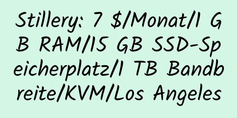 Stillery: 7 $/Monat/1 GB RAM/15 GB SSD-Speicherplatz/1 TB Bandbreite/KVM/Los Angeles