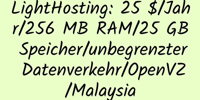 LightHosting: 25 $/Jahr/256 MB RAM/25 GB Speicher/unbegrenzter Datenverkehr/OpenVZ/Malaysia