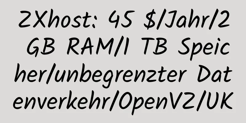 ZXhost: 45 $/Jahr/2 GB RAM/1 TB Speicher/unbegrenzter Datenverkehr/OpenVZ/UK