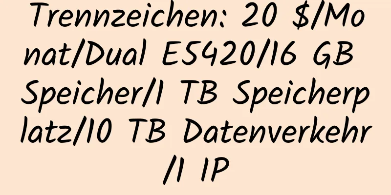 Trennzeichen: 20 $/Monat/Dual E5420/16 GB Speicher/1 TB Speicherplatz/10 TB Datenverkehr/1 IP