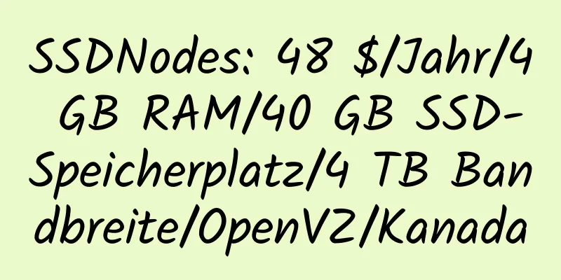 SSDNodes: 48 $/Jahr/4 GB RAM/40 GB SSD-Speicherplatz/4 TB Bandbreite/OpenVZ/Kanada