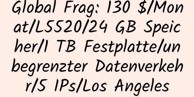 Global Frag: 130 $/Monat/L5520/24 GB Speicher/1 TB Festplatte/unbegrenzter Datenverkehr/5 IPs/Los Angeles