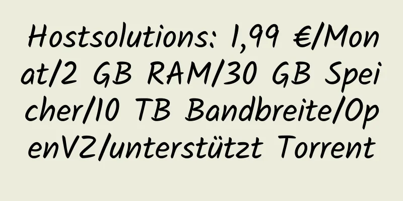 Hostsolutions: 1,99 €/Monat/2 GB RAM/30 GB Speicher/10 TB Bandbreite/OpenVZ/unterstützt Torrent