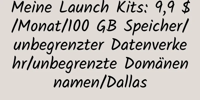 Meine Launch Kits: 9,9 $/Monat/100 GB Speicher/unbegrenzter Datenverkehr/unbegrenzte Domänennamen/Dallas