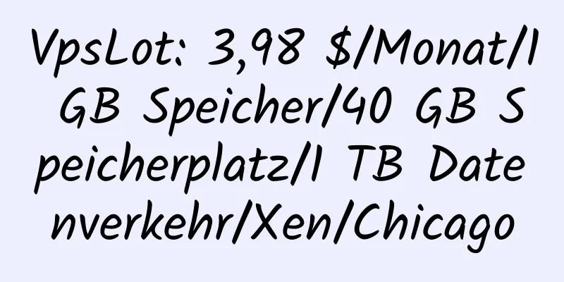 VpsLot: 3,98 $/Monat/1 GB Speicher/40 GB Speicherplatz/1 TB Datenverkehr/Xen/Chicago