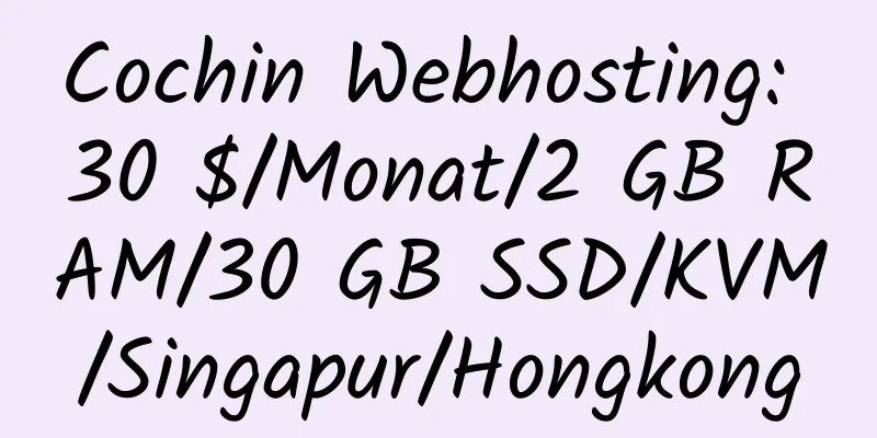 Cochin Webhosting: 30 $/Monat/2 GB RAM/30 GB SSD/KVM/Singapur/Hongkong