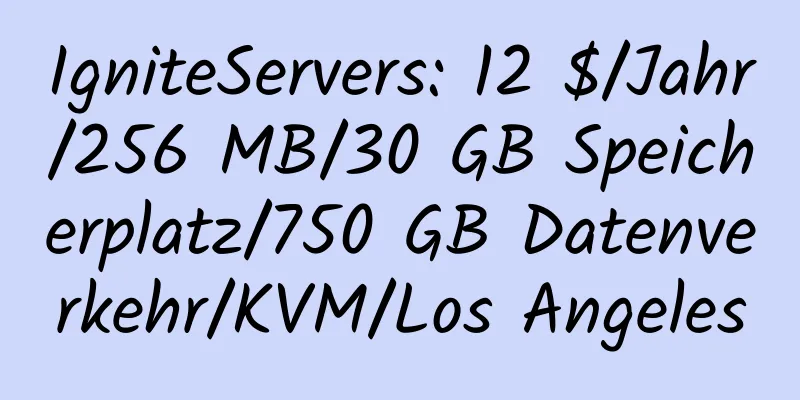 IgniteServers: 12 $/Jahr/256 MB/30 GB Speicherplatz/750 GB Datenverkehr/KVM/Los Angeles