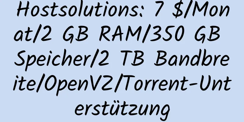 Hostsolutions: 7 $/Monat/2 GB RAM/350 GB Speicher/2 TB Bandbreite/OpenVZ/Torrent-Unterstützung