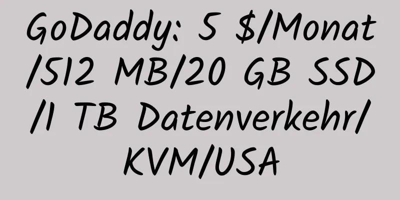 GoDaddy: 5 $/Monat/512 MB/20 GB SSD/1 TB Datenverkehr/KVM/USA