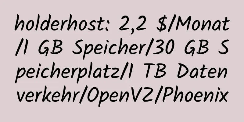 holderhost: 2,2 $/Monat/1 GB Speicher/30 GB Speicherplatz/1 TB Datenverkehr/OpenVZ/Phoenix