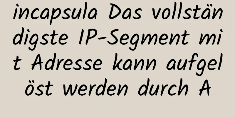 incapsula Das vollständigste IP-Segment mit Adresse kann aufgelöst werden durch A