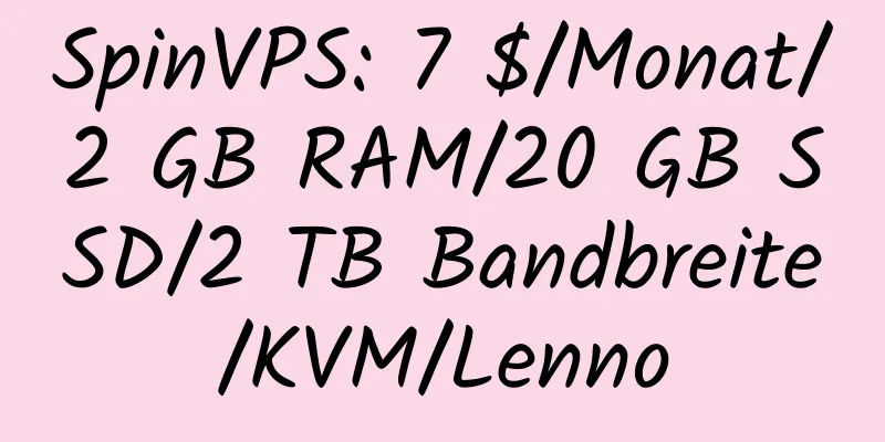 SpinVPS: 7 $/Monat/2 GB RAM/20 GB SSD/2 TB Bandbreite/KVM/Lenno