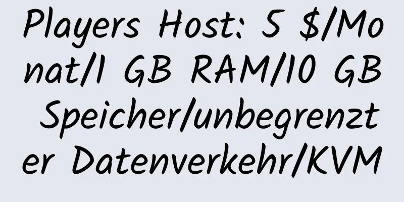 Players Host: 5 $/Monat/1 GB RAM/10 GB Speicher/unbegrenzter Datenverkehr/KVM