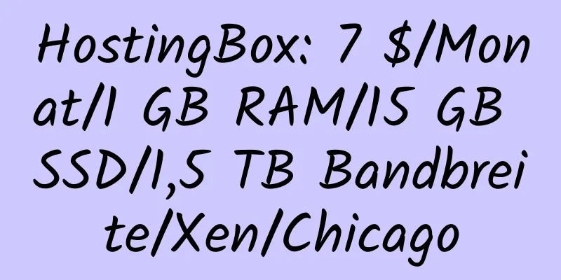 HostingBox: 7 $/Monat/1 GB RAM/15 GB SSD/1,5 TB Bandbreite/Xen/Chicago