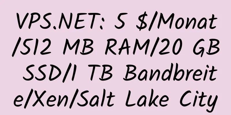 VPS.NET: 5 $/Monat/512 MB RAM/20 GB SSD/1 TB Bandbreite/Xen/Salt Lake City