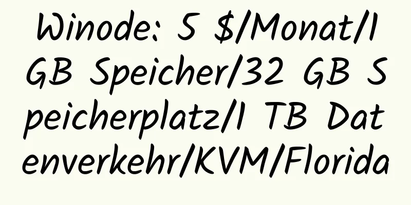 Winode: 5 $/Monat/1 GB Speicher/32 GB Speicherplatz/1 TB Datenverkehr/KVM/Florida