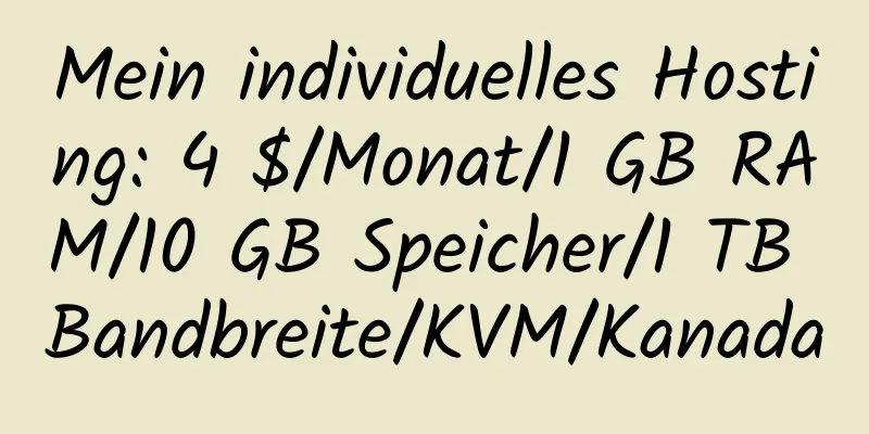 Mein individuelles Hosting: 4 $/Monat/1 GB RAM/10 GB Speicher/1 TB Bandbreite/KVM/Kanada