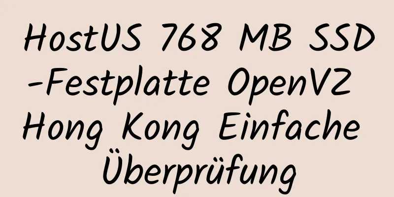 HostUS 768 MB SSD-Festplatte OpenVZ Hong Kong Einfache Überprüfung