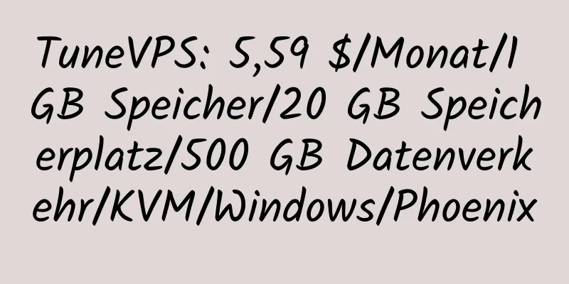 TuneVPS: 5,59 $/Monat/1 GB Speicher/20 GB Speicherplatz/500 GB Datenverkehr/KVM/Windows/Phoenix