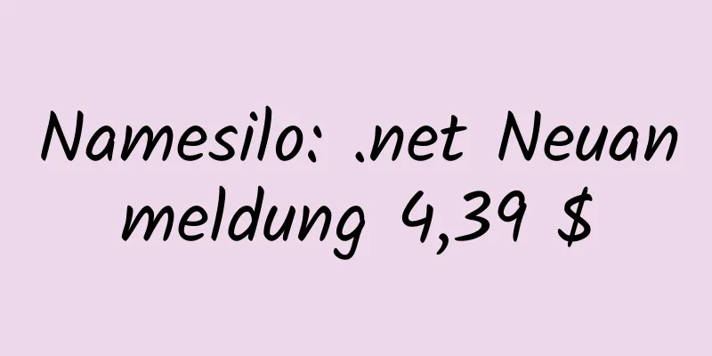 Namesilo: .net Neuanmeldung 4,39 $