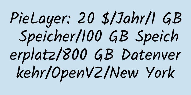 PieLayer: 20 $/Jahr/1 GB Speicher/100 GB Speicherplatz/800 GB Datenverkehr/OpenVZ/New York