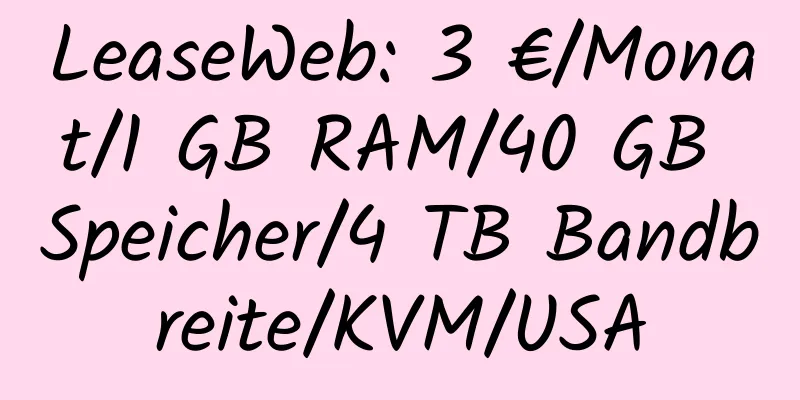 LeaseWeb: 3 €/Monat/1 GB RAM/40 GB Speicher/4 TB Bandbreite/KVM/USA