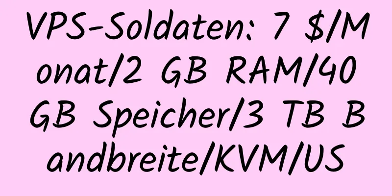 VPS-Soldaten: 7 $/Monat/2 GB RAM/40 GB Speicher/3 TB Bandbreite/KVM/US