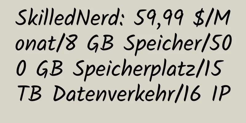 SkilledNerd: 59,99 $/Monat/8 GB Speicher/500 GB Speicherplatz/15 TB Datenverkehr/16 IP