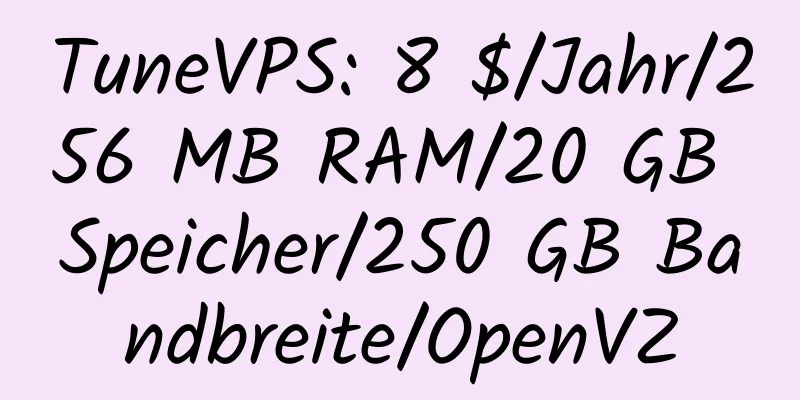 TuneVPS: 8 $/Jahr/256 MB RAM/20 GB Speicher/250 GB Bandbreite/OpenVZ