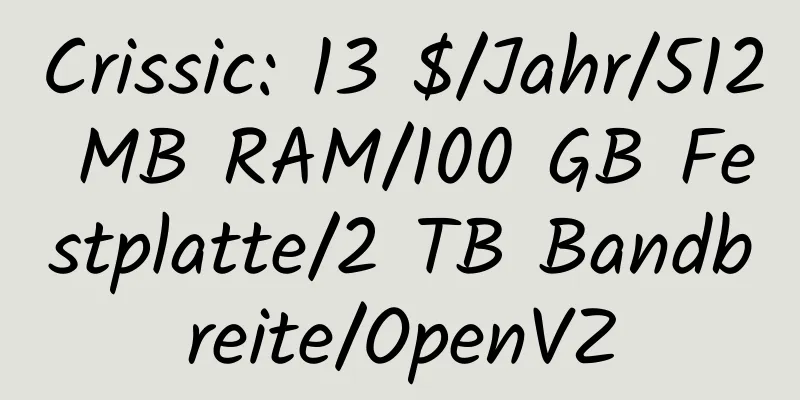 Crissic: 13 $/Jahr/512 MB RAM/100 GB Festplatte/2 TB Bandbreite/OpenVZ