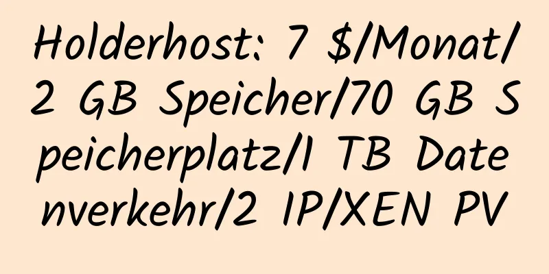 Holderhost: 7 $/Monat/2 GB Speicher/70 GB Speicherplatz/1 TB Datenverkehr/2 IP/XEN PV