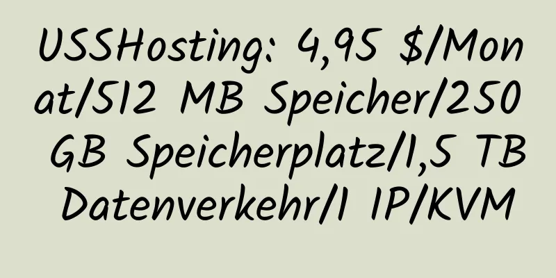 USSHosting: 4,95 $/Monat/512 MB Speicher/250 GB Speicherplatz/1,5 TB Datenverkehr/1 IP/KVM