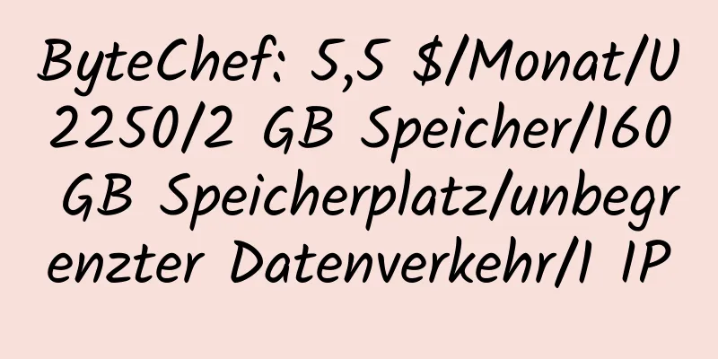 ByteChef: 5,5 $/Monat/U2250/2 GB Speicher/160 GB Speicherplatz/unbegrenzter Datenverkehr/1 IP