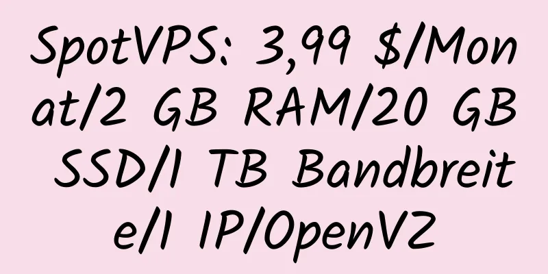 SpotVPS: 3,99 $/Monat/2 GB RAM/20 GB SSD/1 TB Bandbreite/1 IP/OpenVZ