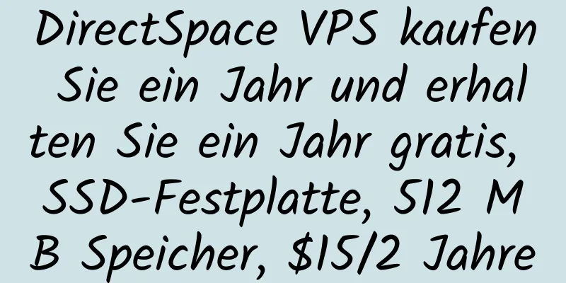 DirectSpace VPS kaufen Sie ein Jahr und erhalten Sie ein Jahr gratis, SSD-Festplatte, 512 MB Speicher, $15/2 Jahre