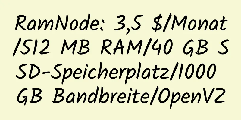 RamNode: 3,5 $/Monat/512 MB RAM/40 GB SSD-Speicherplatz/1000 GB Bandbreite/OpenVZ