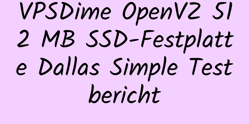 VPSDime OpenVZ 512 MB SSD-Festplatte Dallas Simple Testbericht