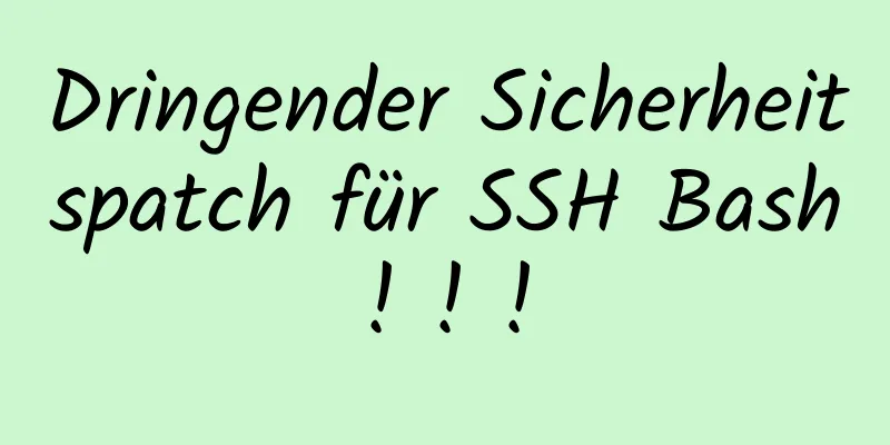 Dringender Sicherheitspatch für SSH Bash! ! !