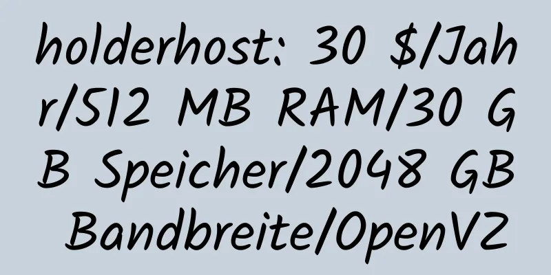 holderhost: 30 $/Jahr/512 MB RAM/30 GB Speicher/2048 GB Bandbreite/OpenVZ