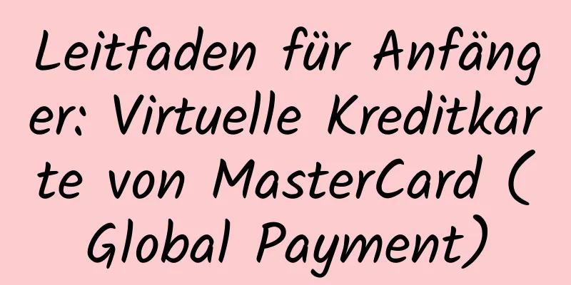 Leitfaden für Anfänger: Virtuelle Kreditkarte von MasterCard (Global Payment)