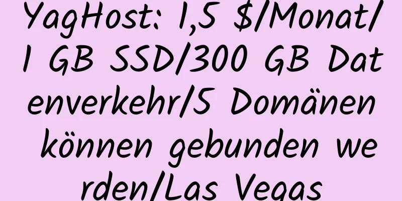 YagHost: 1,5 $/Monat/1 GB SSD/300 GB Datenverkehr/5 Domänen können gebunden werden/Las Vegas